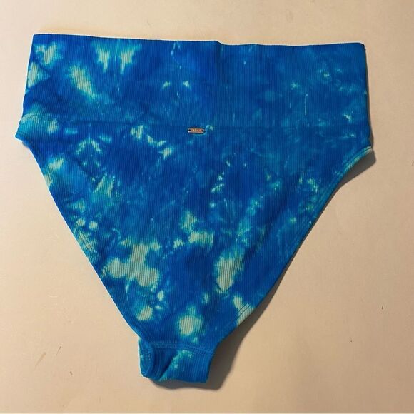 Victoria's Secret Pink hi Cut high-rise bikini bottom blue tie-dye cheeky L - Picture 2 of 8